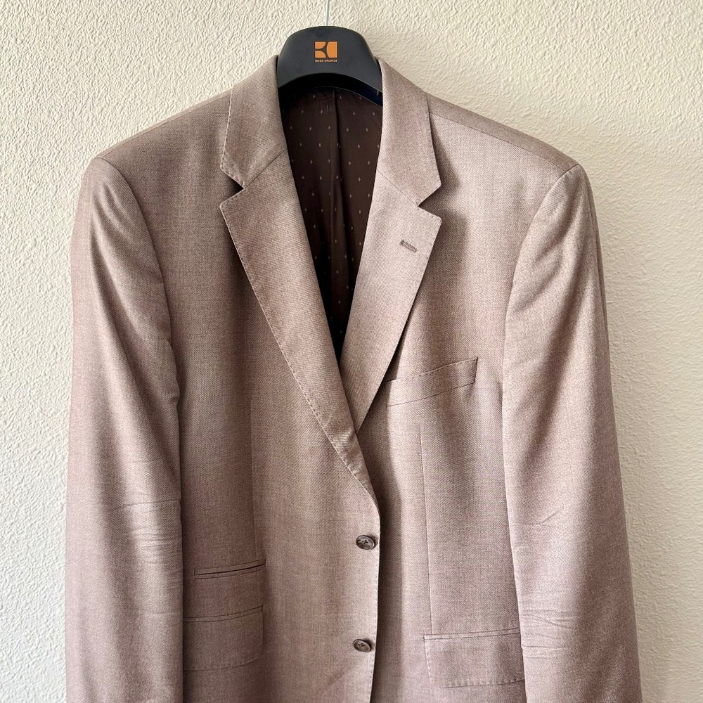BOSS Italian Silk Sport Coat (Brown, 46R)